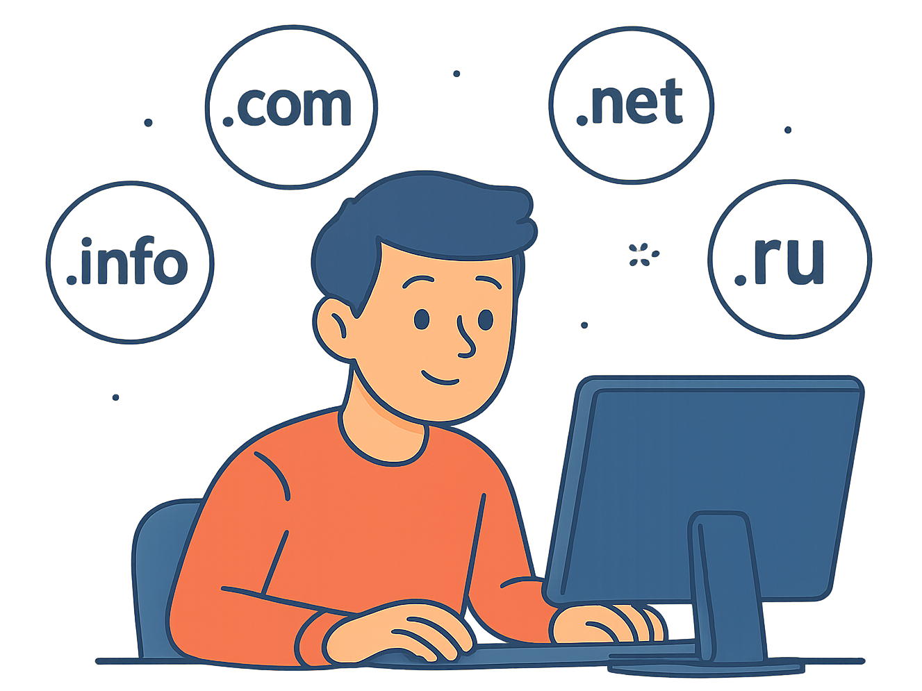 Decorative square illustration for domain availability